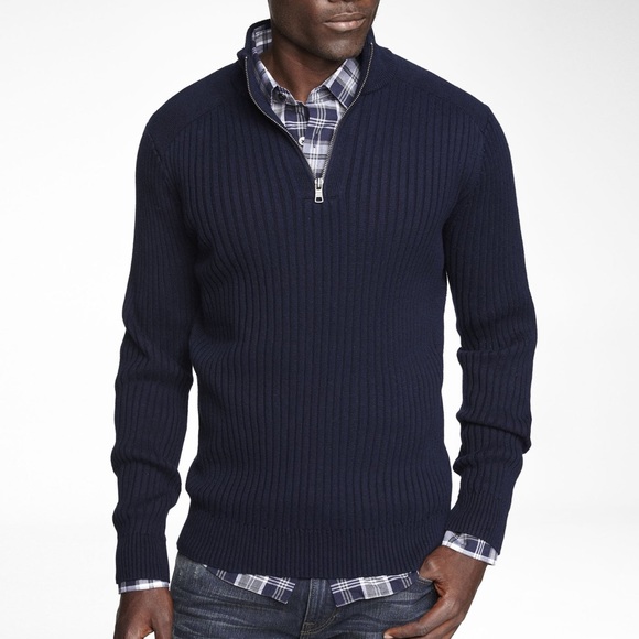 navy half zip sweater